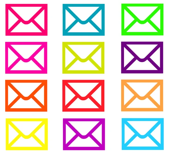 Fluorescent Email Icons — Stock Photo, Image