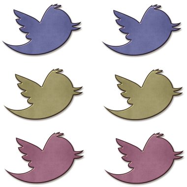 Earth Tone Twitter Birds Set clipart