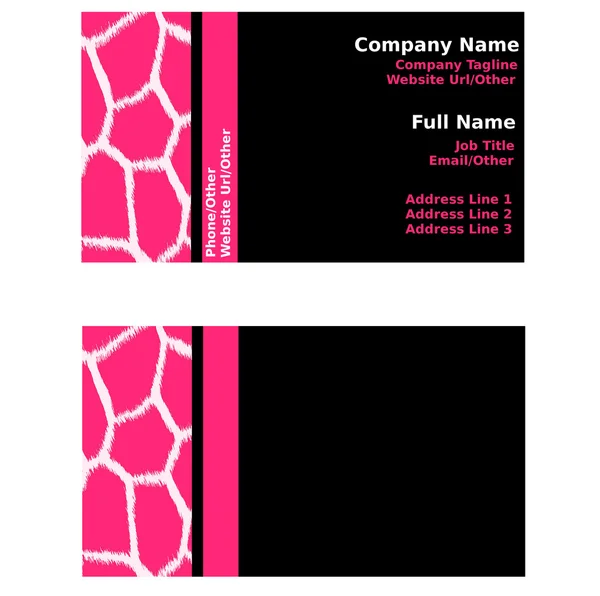 Рожеві & чорний жирафа візитні картки Стокова Картинка