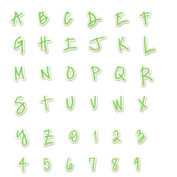 Green Sticker Style ABC's — Stock Photo, Image