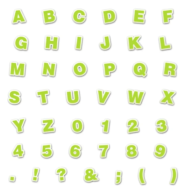 Lime Sticker Style ABC's & 123's — Stock Photo, Image