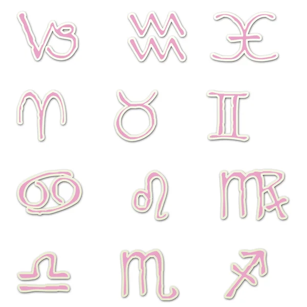 Light Pink Zodiac Stickers — Stock Photo, Image