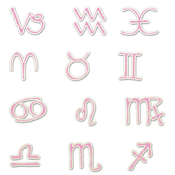 Light Pink Zodiac Stickers