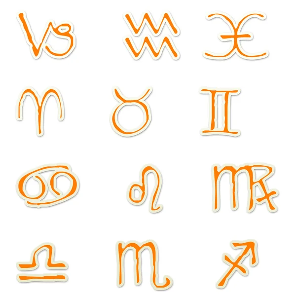 Orange Zodiac Stickers — Stock Photo, Image