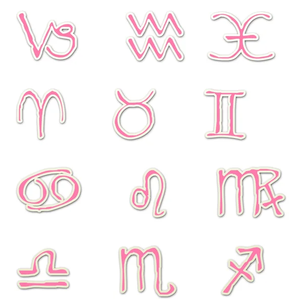 Pink Zodiac Stickers — Stock Photo, Image
