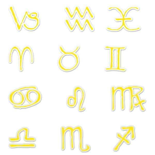 Yellow Zodiac Stickers — Stock Photo, Image