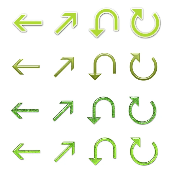 Geassorteerde pijlen instellen 4 - groen — Stockfoto