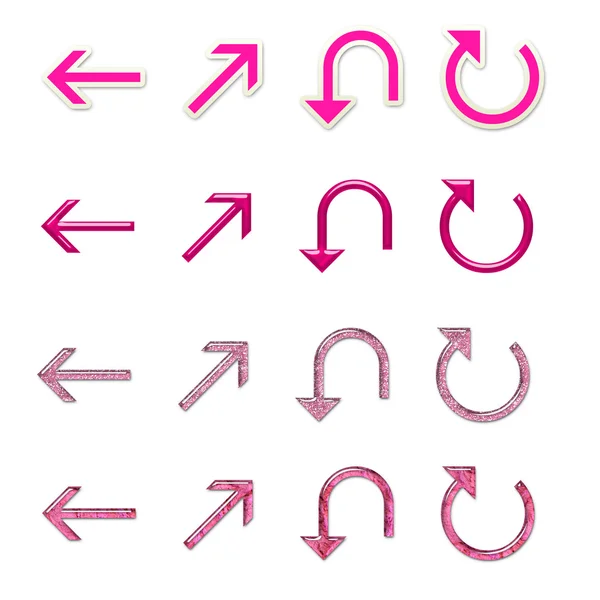 Geassorteerde pijlen instellen 4 - pinks — Stockfoto