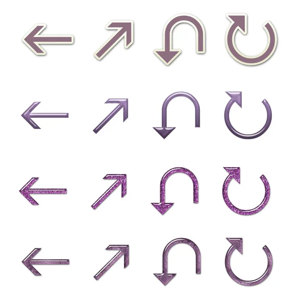 什锦的箭头设置 4-紫色 — 图库照片