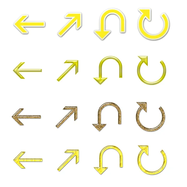 Geassorteerde pijlen instellen 4 - geel — Stockfoto
