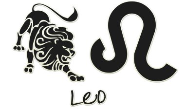 Leo işaretler - siyah sticker