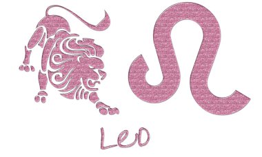 Leo işaretler - pembe glitter
