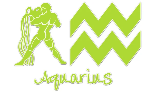 Aquarius Zeichen - Kalk-Aufkleber — Stockfoto