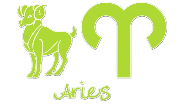 Aries Signs - Lime Sticker — Stock Photo, Image