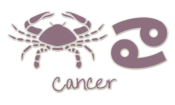 Раковые признаки - фиолетовый наклейка — стоковое фото