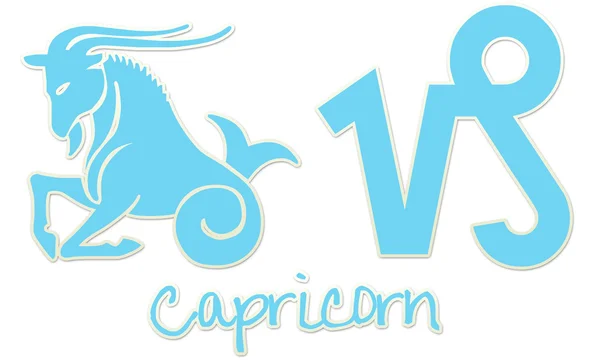 Capricorn signs - blaue Aufkleber — Stockfoto