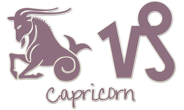 Capricorn Signs - Purple Sticker — Stock Photo, Image