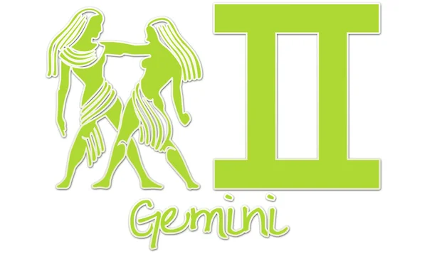 Gemini Signs - Lime Sticker — Stock Photo, Image