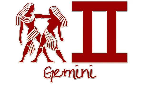 Gemini tekenen - rode sticker — Stockfoto
