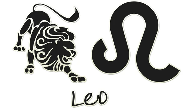 Leo signs - schwarzer Aufkleber — Stockfoto