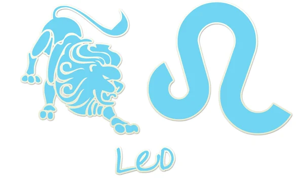 Leo signs - blaue Aufkleber — Stockfoto