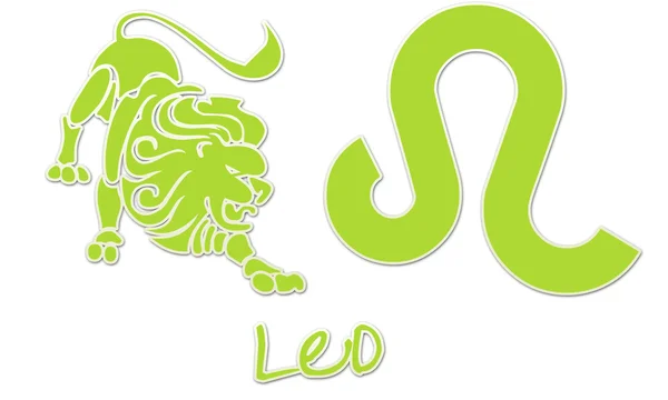 Leo signos - Etiqueta engomada de cal — Foto de Stock
