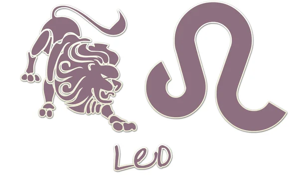 Leo signos - Pegatina púrpura — Foto de Stock