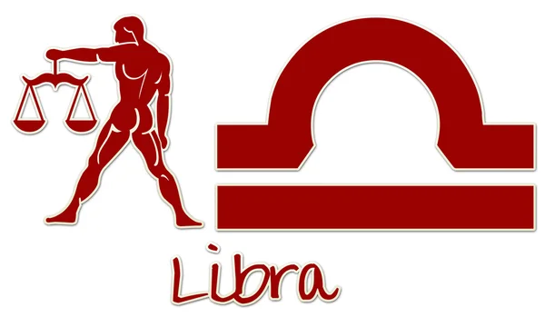 Libra - czerwone naklejki — Zdjęcie stockowe
