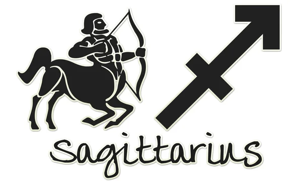 Sagittarius Signs - Black Sticker — Stock Photo, Image