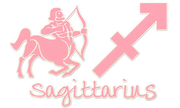 Sagittarius Signs - PInk Sticker — Stock Photo, Image