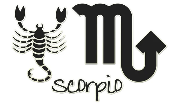 Scorpio tekenen - zwarte sticker — Stockfoto