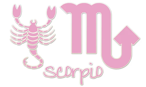 Signos de escorpión - Etiqueta engomada rosa — Foto de Stock