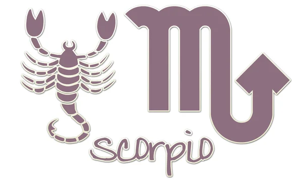 Scorpione segni - Adesivo viola — Foto Stock