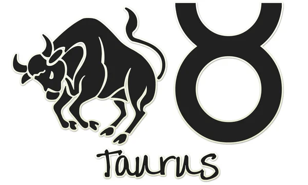 Taurus tekenen - zwarte sticker — Stockfoto