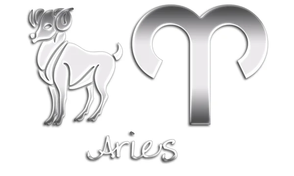 Aries Signs - Chrome — Stock Photo, Image