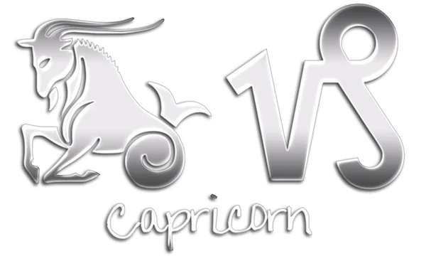 Capricorn Signs - Chrome — Stock Photo, Image