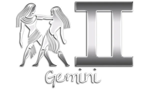Gemini Signs - Chrome — Stock Photo, Image