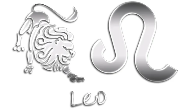 Leo znaki - chrom — Zdjęcie stockowe