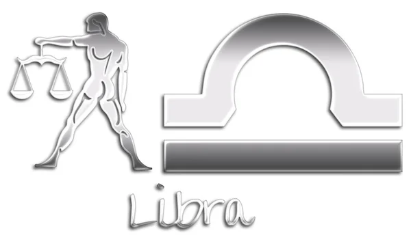 Znaki Libra - chrom — Zdjęcie stockowe