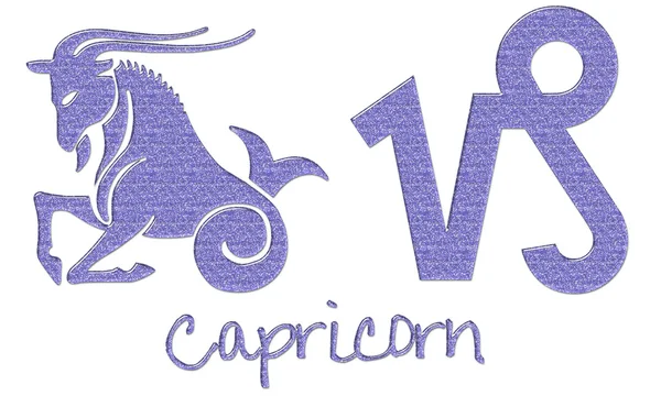 Capricorn Signs - Purple Glitter — Stock Photo, Image