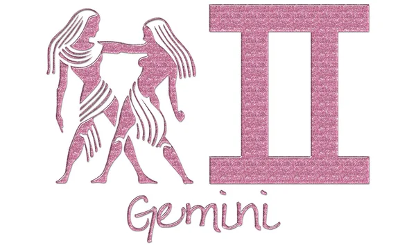 Gemini Signs - Pink Glitter — Stock Photo, Image