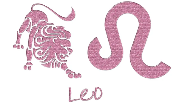 Leo Signs - Pink Glitter — Stock Photo, Image