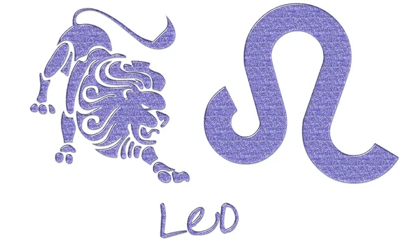 Leo znaki - fioletowy Brokat — Zdjęcie stockowe