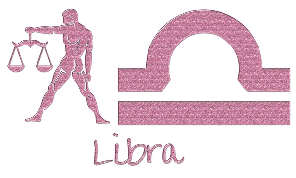 stock image Libra Signs - Pink Glitter