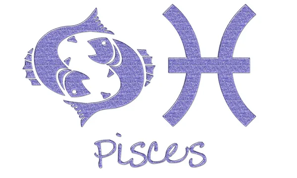 Pisces Signs - Purple Glitter — Stock Photo, Image