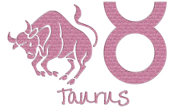 Taurus signs - rosa glitzern — Stockfoto