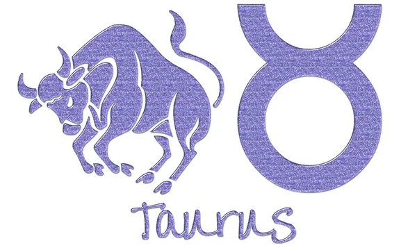 Taurus tekenen - paarse glitter — Stockfoto