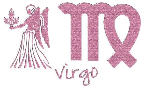 Virgo zodiaku znaki - fioletowy Brokat — Zdjęcie stockowe