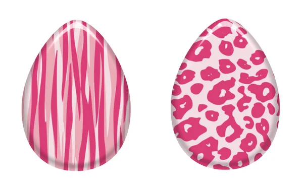 Impressão animal rosa Easter Eggs — Fotografia de Stock