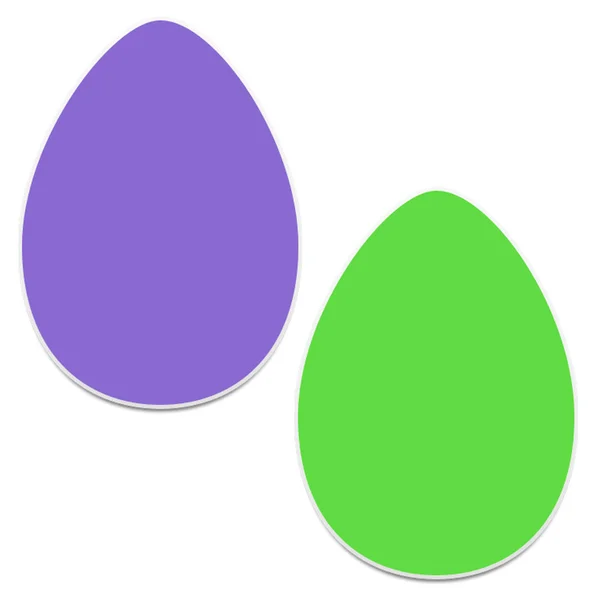 Ovos de Páscoa roxo e verde — Fotografia de Stock